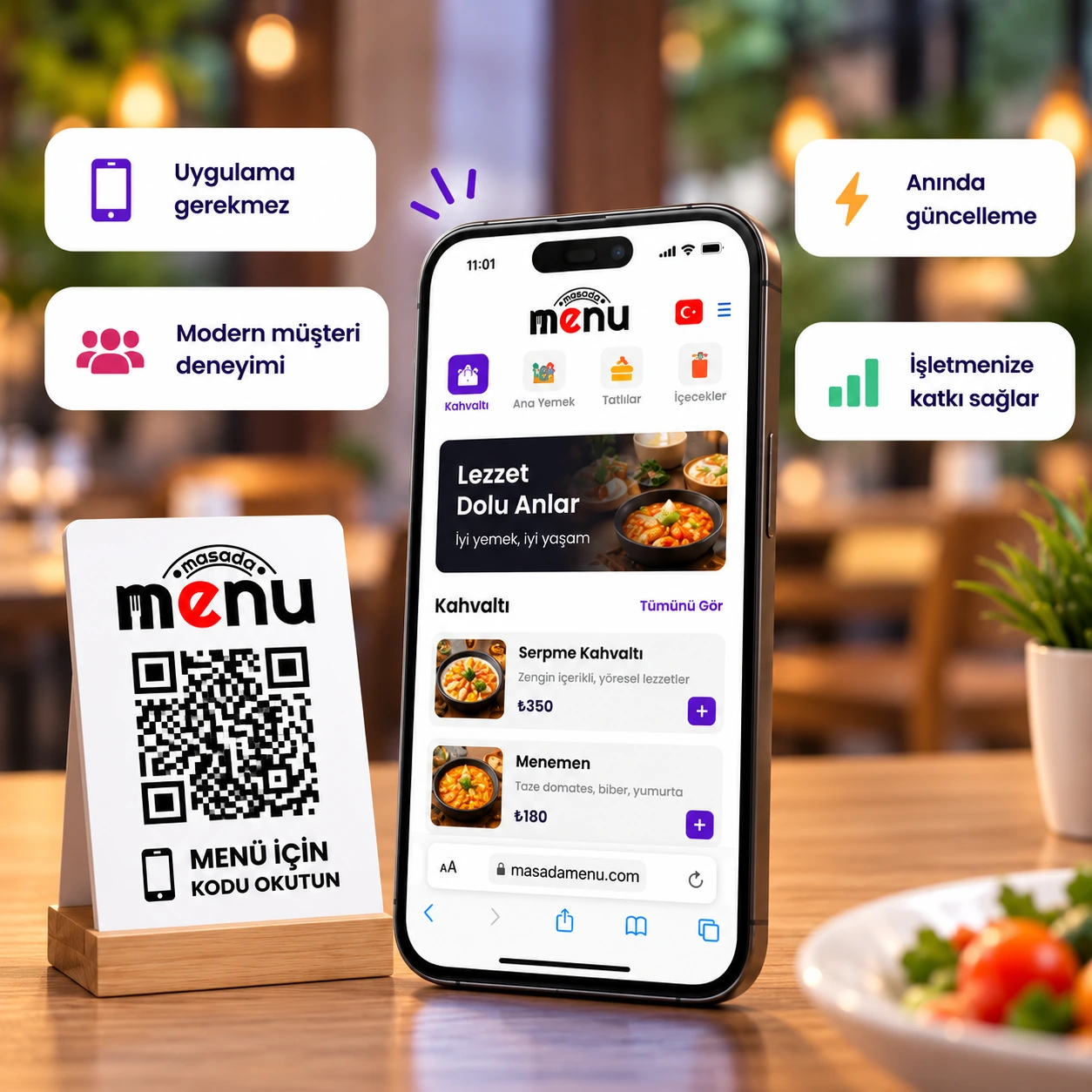 MasadaMenü dijital menü kullanımı