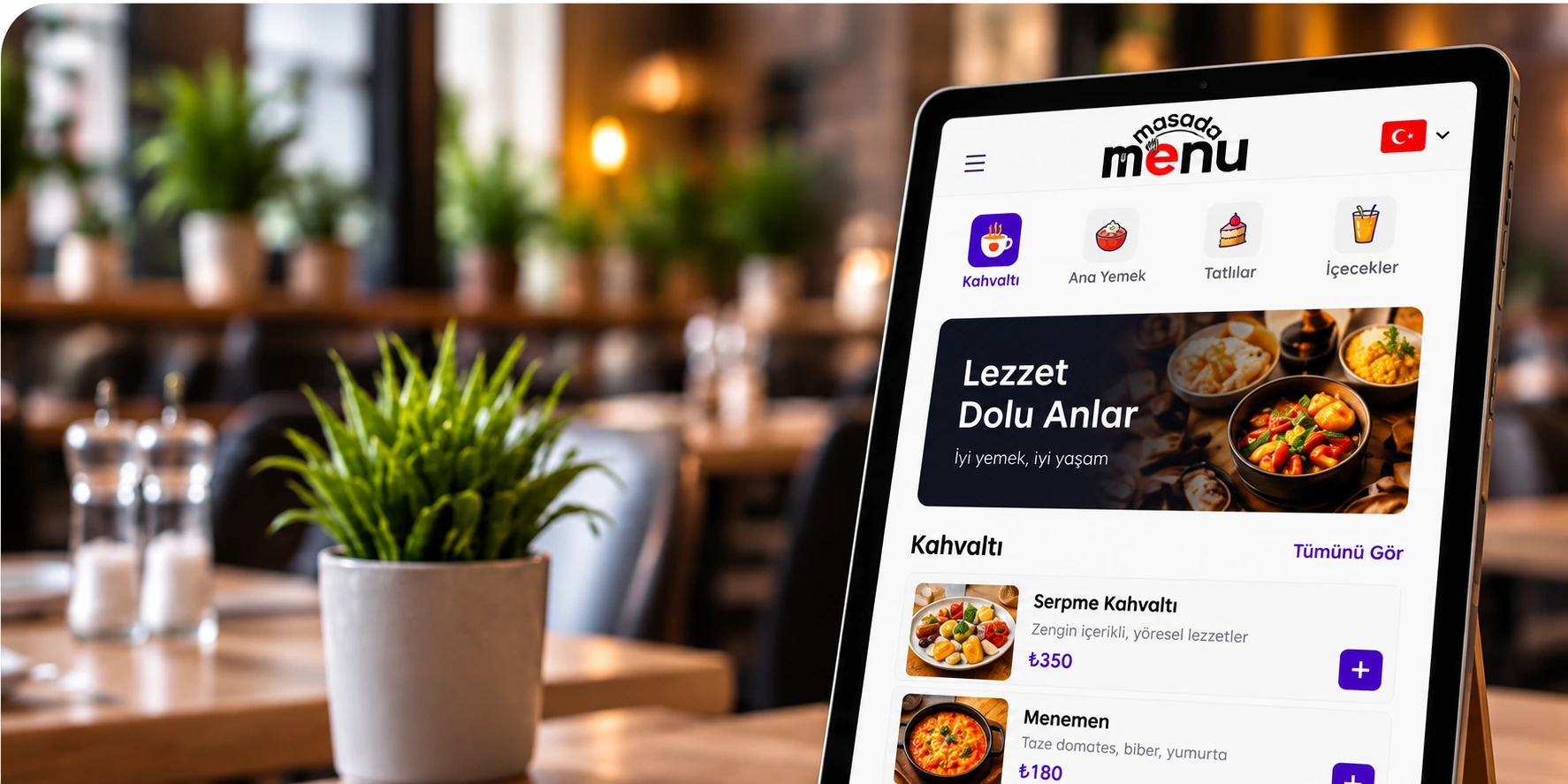Restoranlar için dijital menü